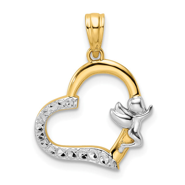 14k Yellow & Rhodium Pendants Style M2905 - Classique Jewelry Inc.