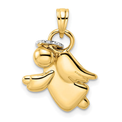 14K gold angel pendant
