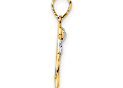 14k Yellow & Rhodium Pendants Style M2907 - Classique Jewelry Inc.