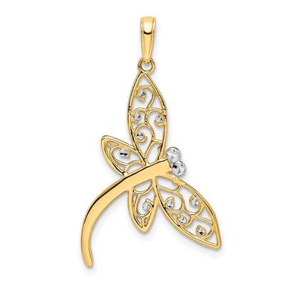 14K gold dragonfly pendant