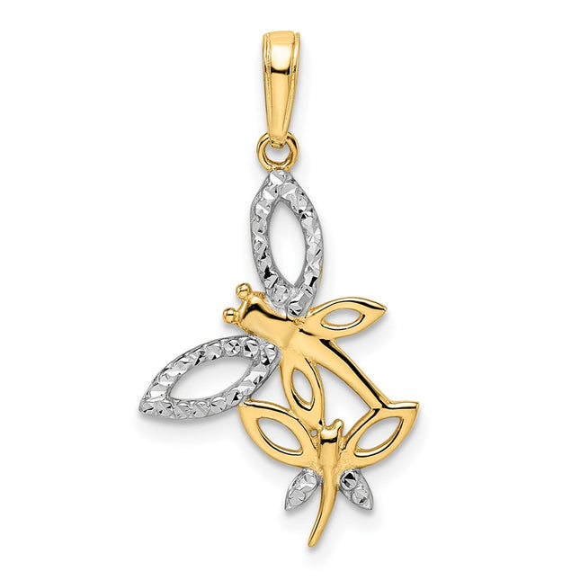14k Yellow & Rhodium Pendants Style M2910 - Classique Jewelry Inc.