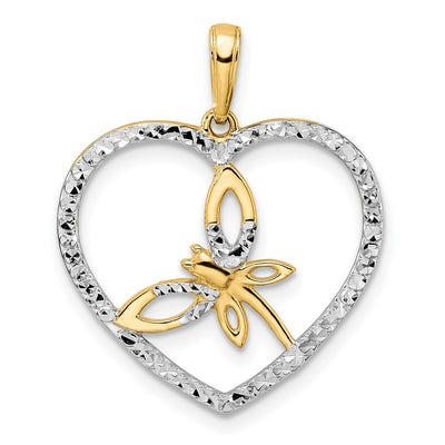 14K gold dragonfly pendant