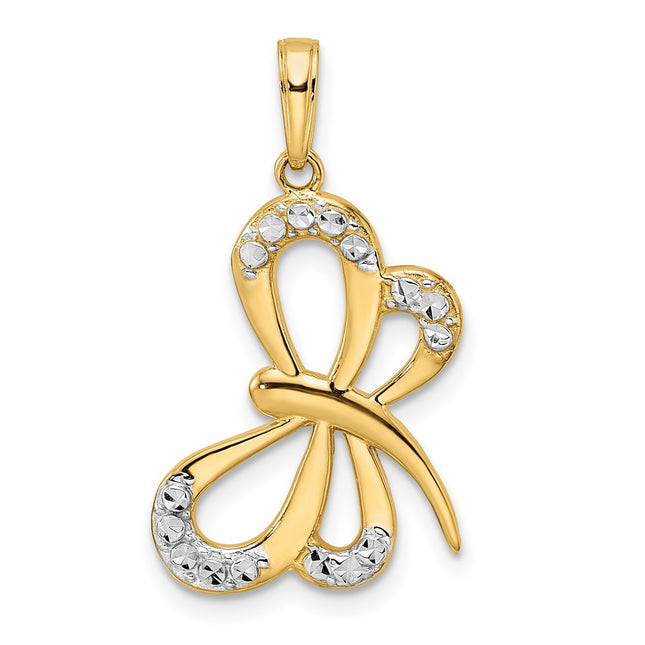 14k Yellow & Rhodium Pendants Style M2913 - Classique Jewelry Inc.