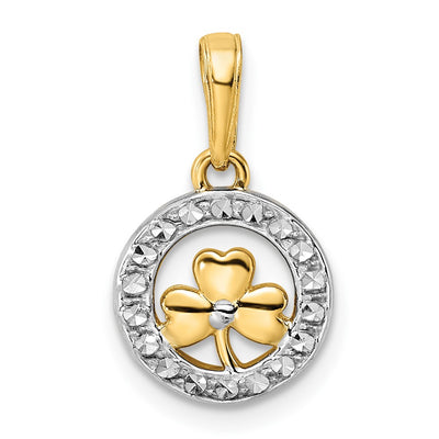 14K gold clover pendant