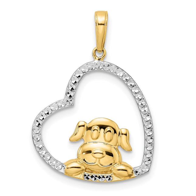 14k Yellow & Rhodium Pendants Style M2915 - Classique Jewelry Inc.