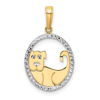 14K gold oval pendant