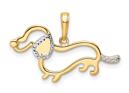 14k Yellow & Rhodium Pendants Style M2917 - Classique Jewelry Inc.