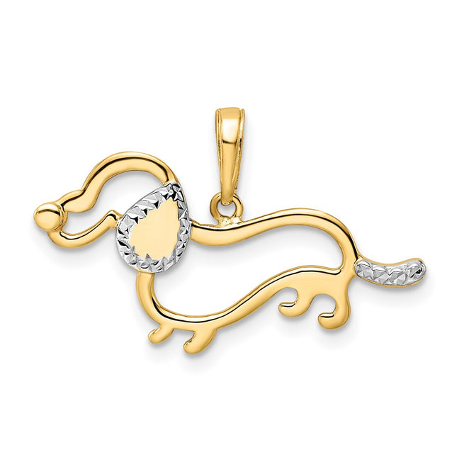 14k Yellow & Rhodium Pendants Style M2917 - Classique Jewelry Inc.