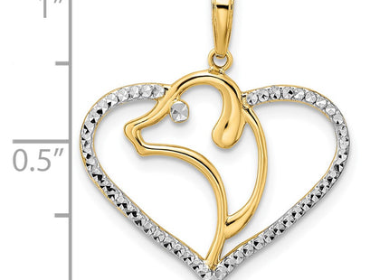 14k Yellow & Rhodium Pendants Style M2919 - Classique Jewelry Inc.
