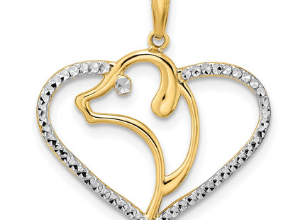 14k Yellow & Rhodium Pendants Style M2919 - Classique Jewelry Inc.