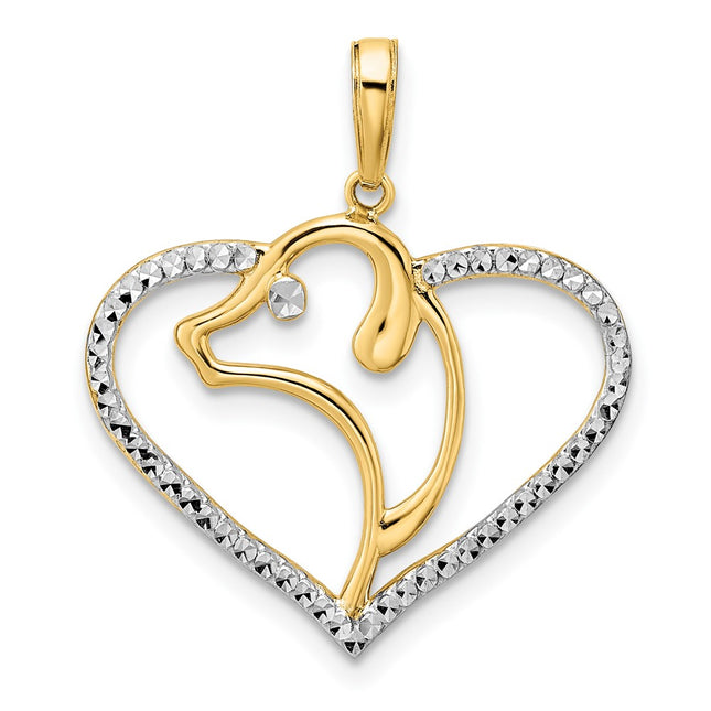 14k Yellow & Rhodium Pendants Style M2919 - Classique Jewelry Inc.