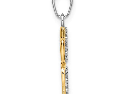 14k Yellow & Rhodium Pendants Style M2920 - Classique Jewelry Inc.