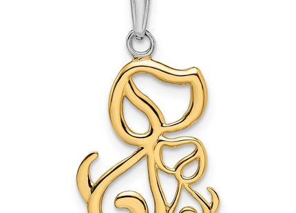 14k Yellow & Rhodium Pendants Style M2920 - Classique Jewelry Inc.
