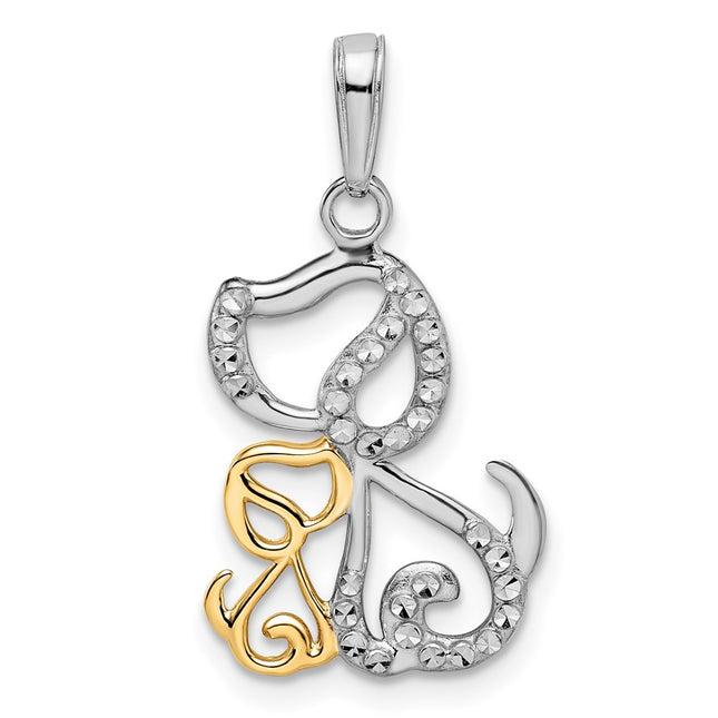 14k Yellow & Rhodium Pendants Style M2920 - Classique Jewelry Inc.