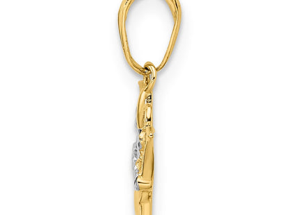 14K gold crown pendant, alternate view