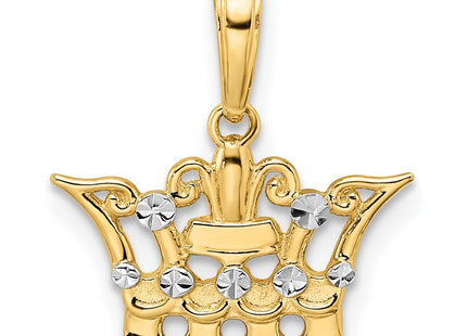 14K gold crown pendant