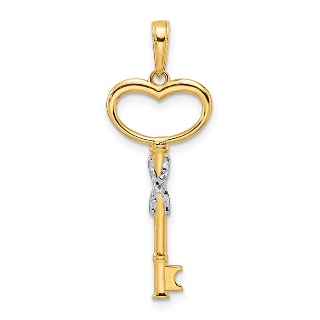 14k Yellow & Rhodium Pendants Style M2931 - Classique Jewelry Inc.
