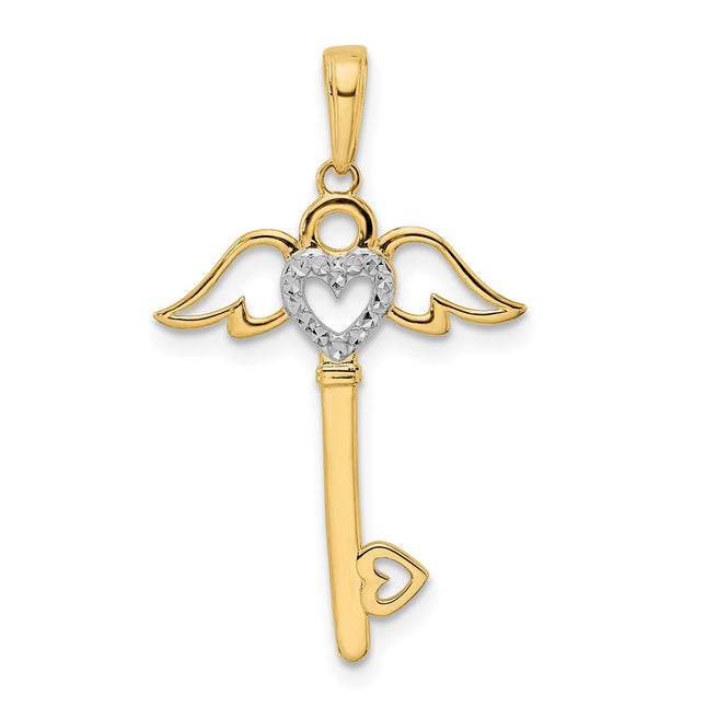 14k Yellow & Rhodium Pendants Style M2933 - Classique Jewelry Inc.
