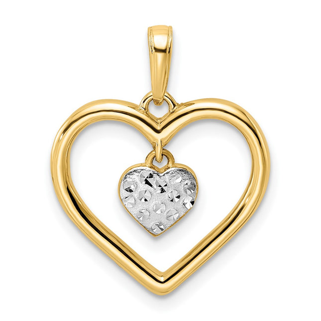 14k Yellow & Rhodium Pendants Style M2937 - Classique Jewelry Inc.