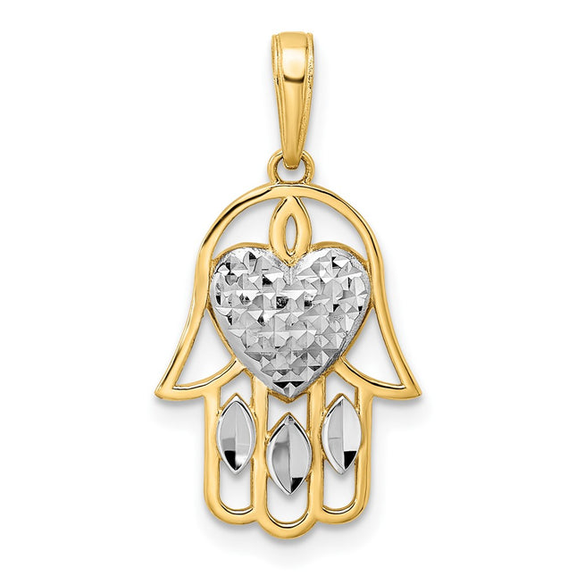 14k Yellow & Rhodium Pendants Style M2940 - Classique Jewelry Inc.