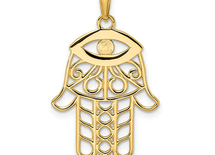 14K gold evil eye pendant, another view