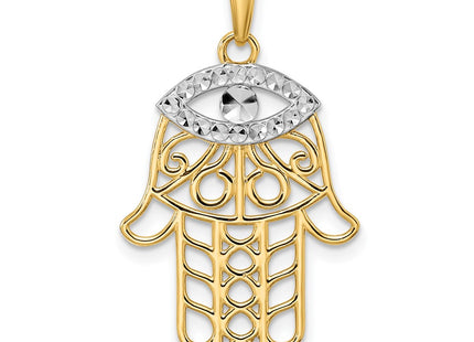 14K gold evil eye pendant