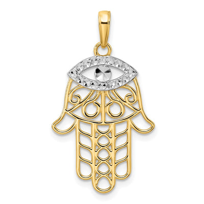 14K gold evil eye pendant