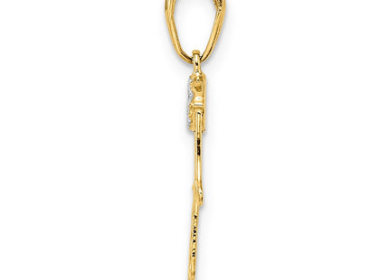 14K gold evil eye pendant, alternate view