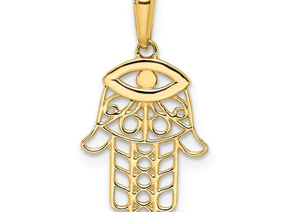 14K gold evil eye pendant, another view