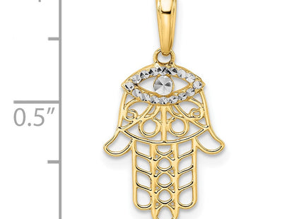 14K gold evil eye pendant, further view