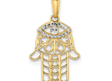 14K gold evil eye pendant