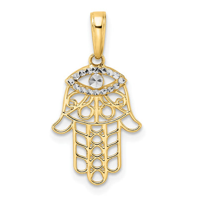 14K gold evil eye pendant