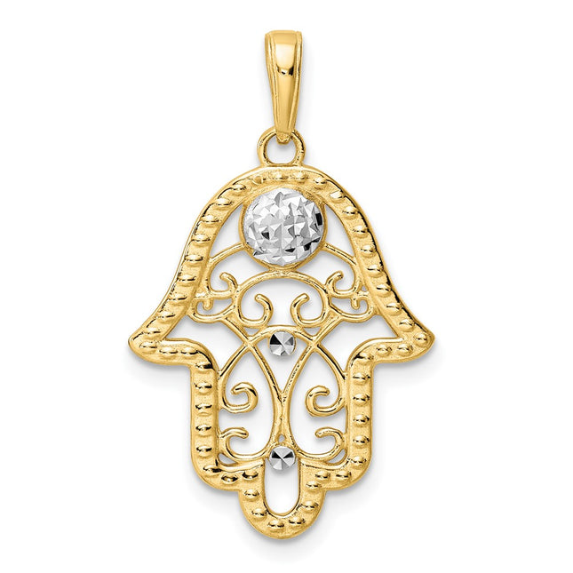 14k Yellow & Rhodium Pendants Style M2944 - Classique Jewelry Inc.