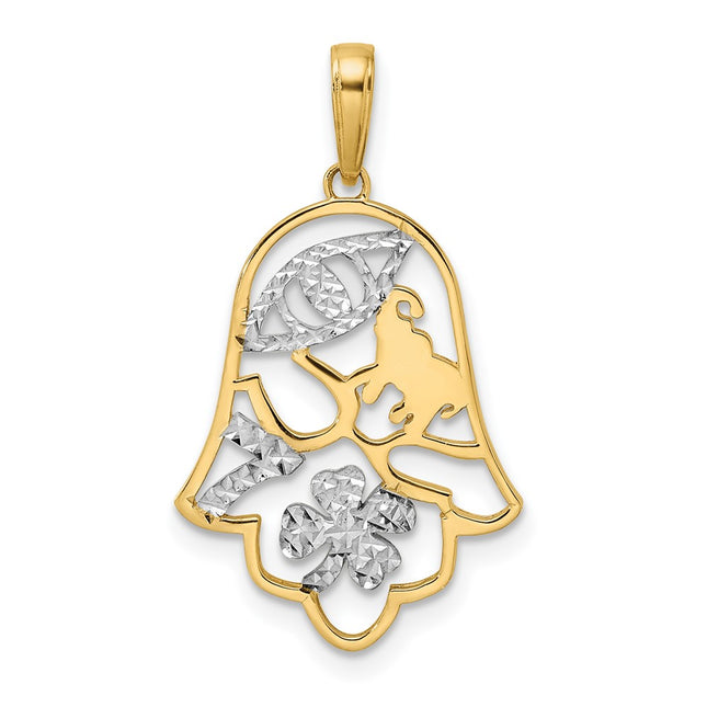 14k Yellow & Rhodium Pendants Style M2945 - Classique Jewelry Inc.