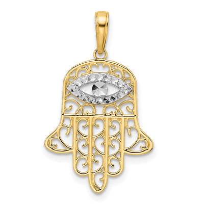 14K gold evil eye pendant