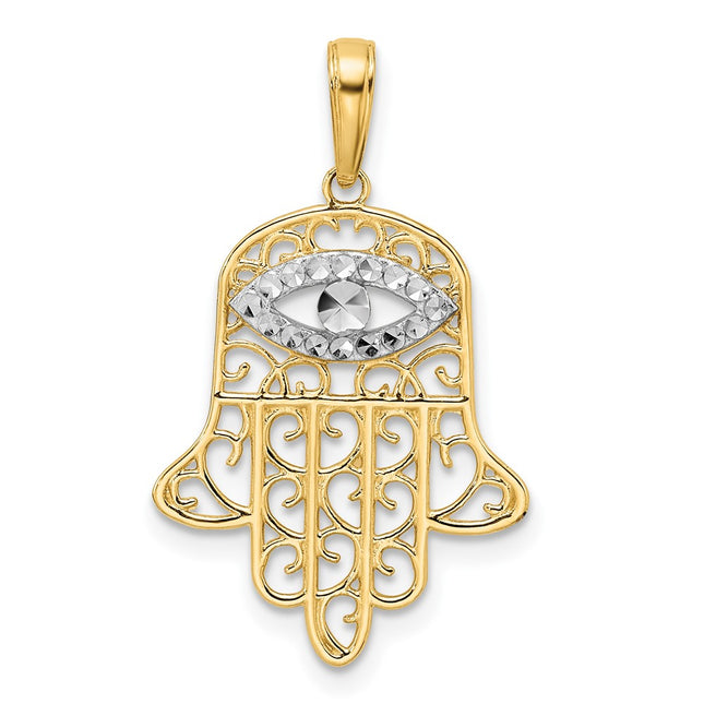 14k Yellow & Rhodium Pendants Style M2947 - Classique Jewelry Inc.