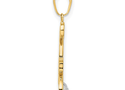 14k Yellow & Rhodium Pendants Style M2950 - Classique Jewelry Inc.