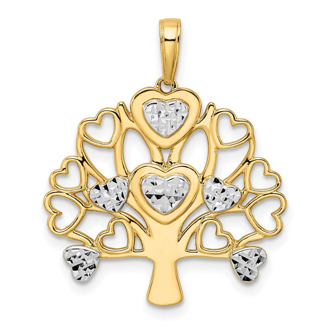 14k Yellow & Rhodium Pendants Style M2952 - Classique Jewelry Inc.