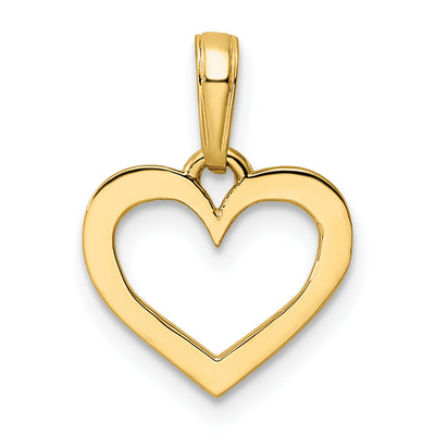14K and White Rhodium Diamond-cut Heart Pendant