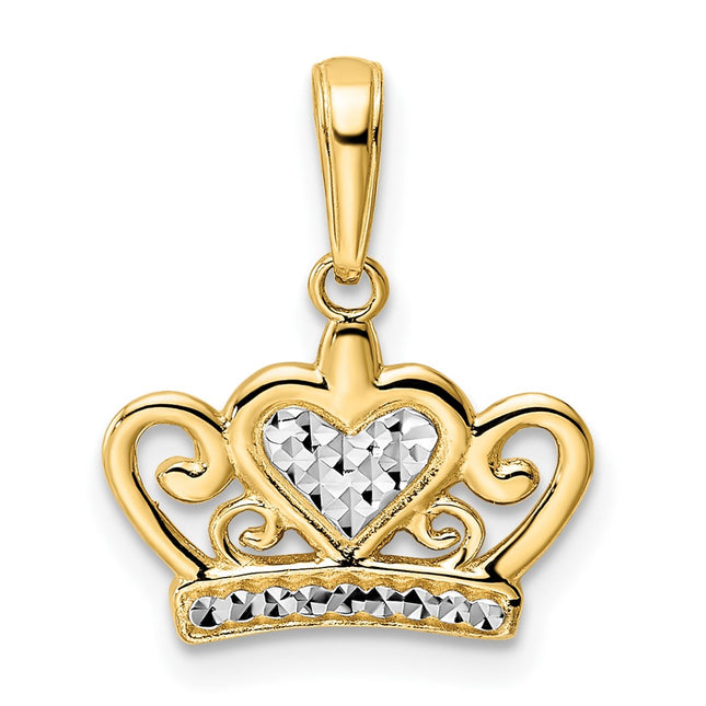 14k Yellow & Rhodium Pendants Style M2959 - Classique Jewelry Inc.