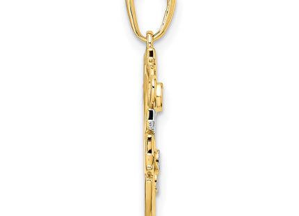 14k Yellow & Rhodium Pendants Style M2961 - Classique Jewelry Inc.