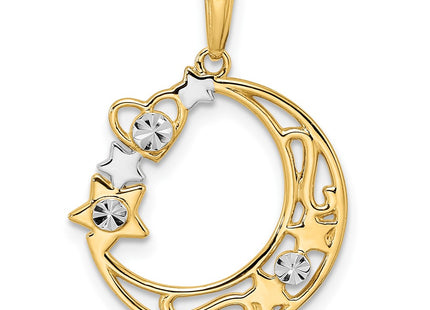14k Yellow & Rhodium Pendants Style M2961 - Classique Jewelry Inc.