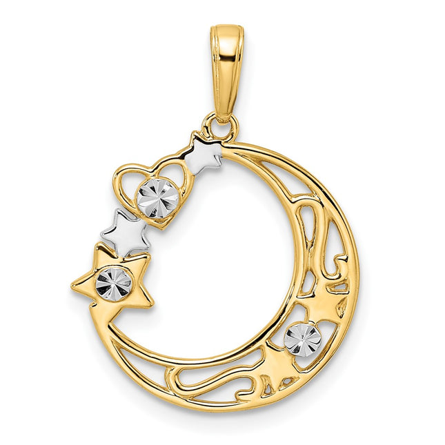 14k Yellow & Rhodium Pendants Style M2961 - Classique Jewelry Inc.