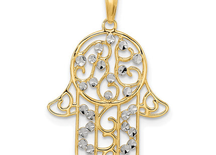 14k Yellow & Rhodium Pendants Style M2963 - Classique Jewelry Inc.
