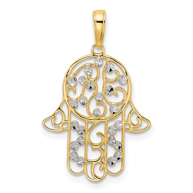 14k Yellow & Rhodium Pendants Style M2963 - Classique Jewelry Inc.