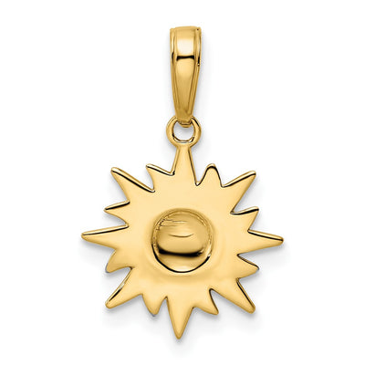 14K & White Rhodium D/C Sun Pendant