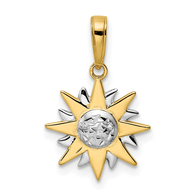 14k Yellow & Rhodium Pendants Style M2964 - Classique Jewelry Inc.