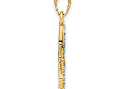 14k Yellow & Rhodium Pendants Style M2968 - Classique Jewelry Inc.