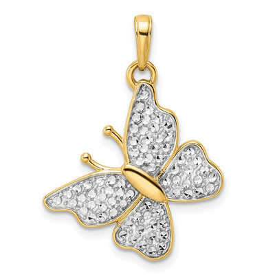 14K gold butterfly pendant