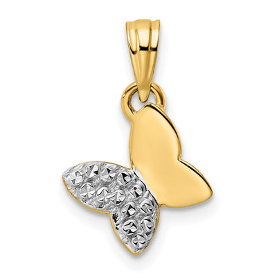 14K gold butterfly pendant